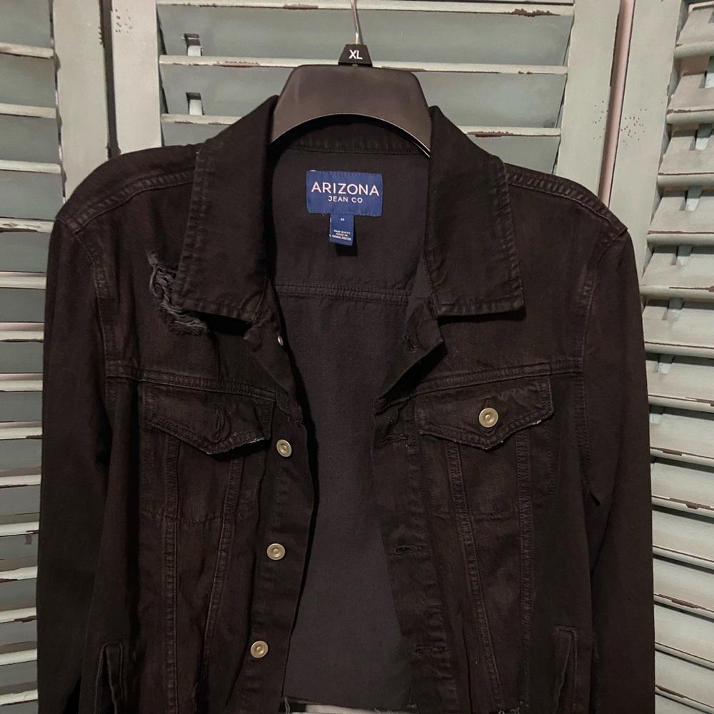 Arizona Black Cropped Denim Jacket